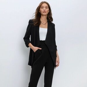 Aritzia Power Black Open Front Hip new Formal Business Casual Evening Blazer Sz0